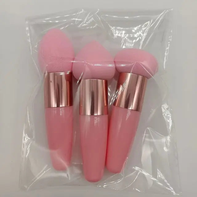 3Pcs Women Mushroom Head Brush Set